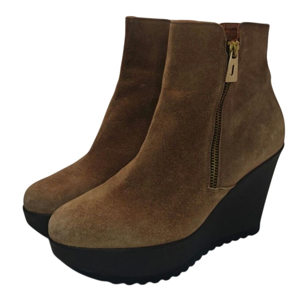 Vintage Y2K brown Platform wedge booties sz 8.5